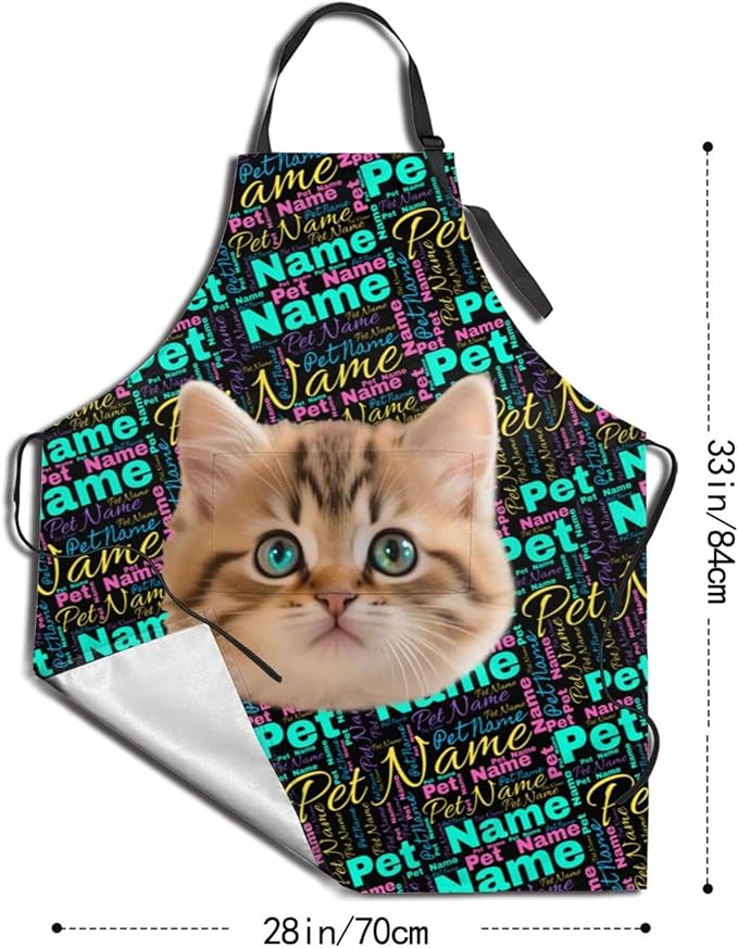 Custom Face Apron for Men Women, Personalized Photo Apron with Pockets, Customized Kitchen Aprons