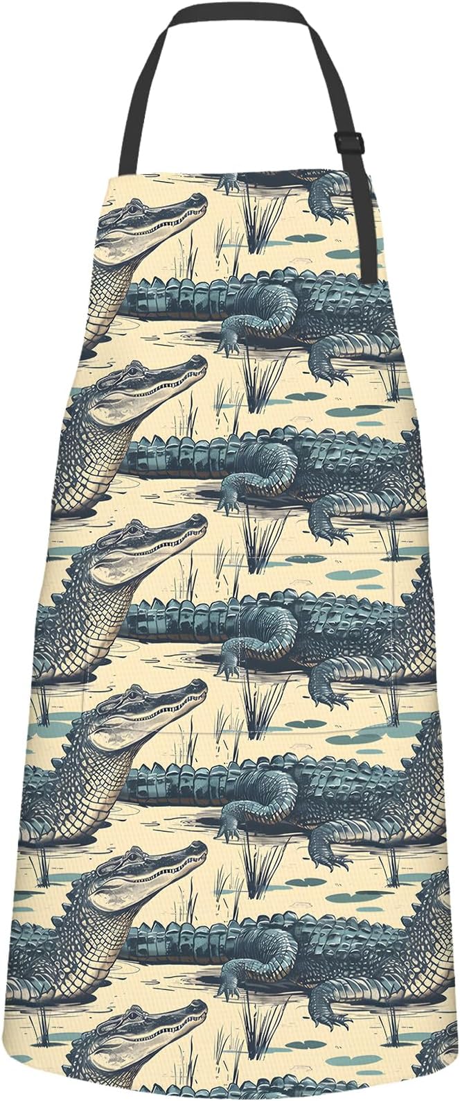 Alligator Apron,Oxford Fabric Adjustable Kitchen Apron with 2 Pockets,Waterproof Cooking Aprons for Men Women Mom Wife Dad,Ideal Gifts for Coffee House,Shop,Baking,BBQ,Housewarming,28x33in