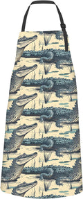 Alligator Apron,Oxford Fabric Adjustable Kitchen Apron with 2 Pockets,Waterproof Cooking Aprons for Men Women Mom Wife Dad,Ideal Gifts for Coffee House,Shop,Baking,BBQ,Housewarming,28x33in