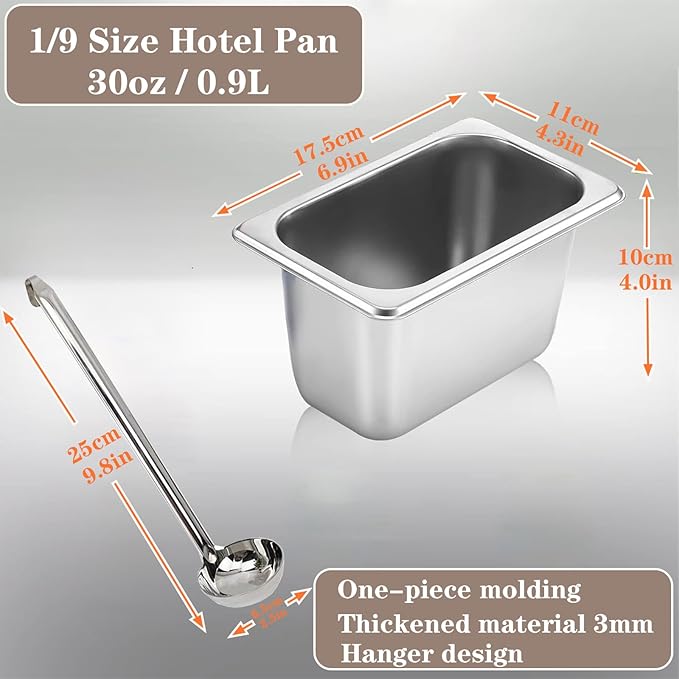 Two Tier Adjustable Stainless Steel Spice Organizer Set of 10 Pots with Spoons Commercial Kitchen Spice Rack Buffet Counter Milk Tea Shop Multifunctional Shelf (Double Flat)