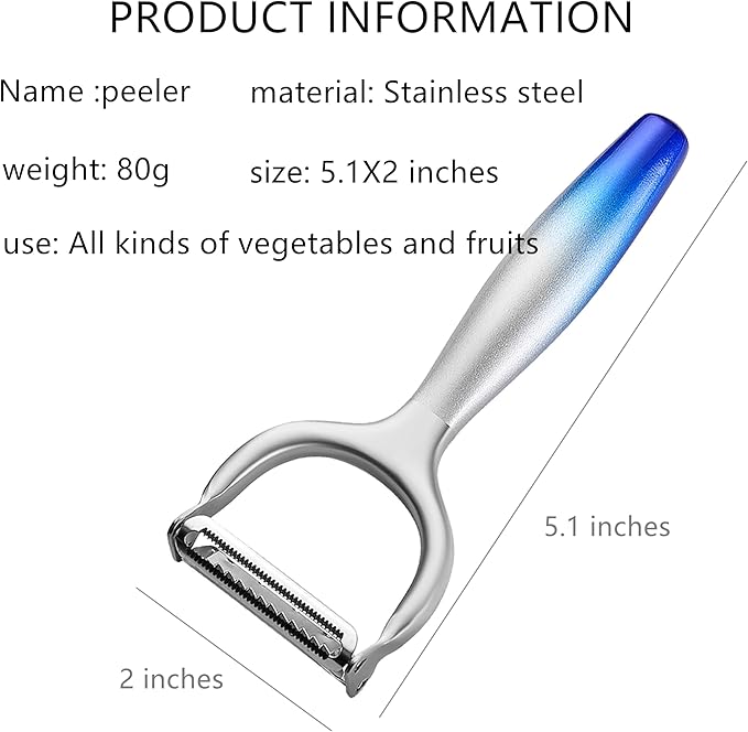 Vegetable Apple Peelers for kitchen, Fruit, Carrot, Veggie, Potatoes Peeler, with Ergonomic Non-Slip Handle Sharp Blade Good Sturdy With Julienne Function, (2-in-1)