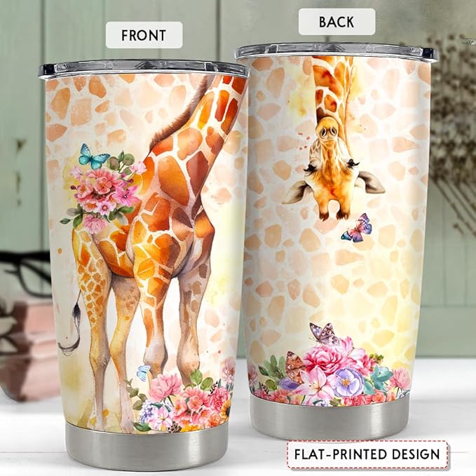 SANDJEST Giraffe Tumbler 20oz Stainless Steel Insulated Tumblers Coffee Travel Mug Cup Giraffe Gifts for Women Girls Teen Gift for Birthday Christmas