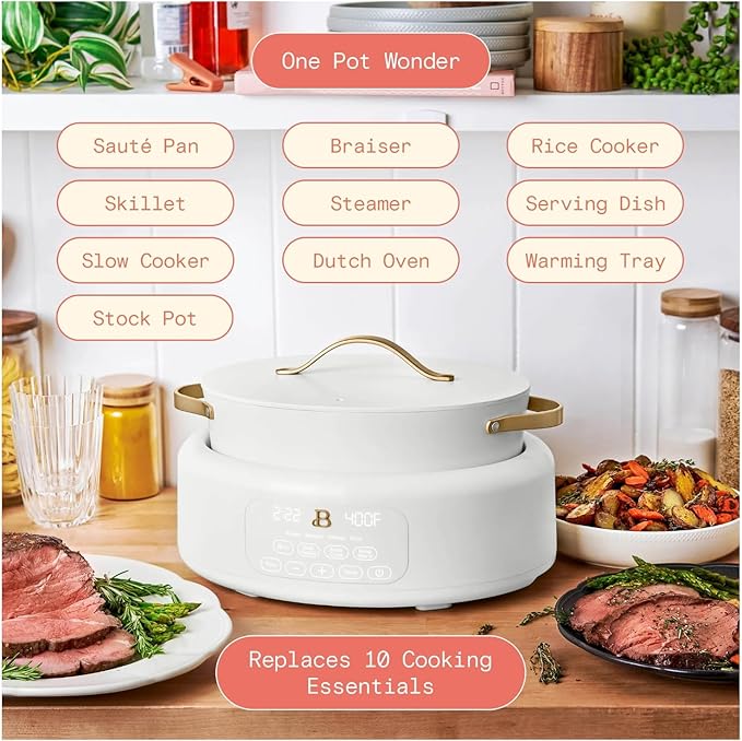 Beautiful 10-in-1 6 Qt Electric Multi-Cooker – Pressure Cook, Slow Cook, Steam, Sauté & More: Perfect for Holiday Meals, Christmas Hosting, Family Dinners & Festive Celebrations