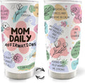 Mom Daily Affirmations 20oz Stainless Steel Insulated Travel Mug Tumbler with Lid and Straw