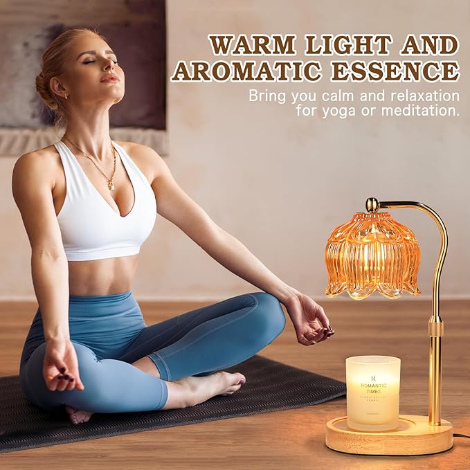 Christmas Birthday Gifts for Women, Candle Warmer Lamp with Timer & Height Adjustable, House Warming Gift for New Home Essentials, Gift for Mom Her Grandma, Flower Candle Warming Lamp