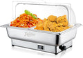 Electric Chafing Dish, 2X4.5QT Half Size Electric Chafing Dish Buffet, Adjustable Temp Roll Top Food Warmer, 600W Chafing Dish Buffet Set for Catering Parties
