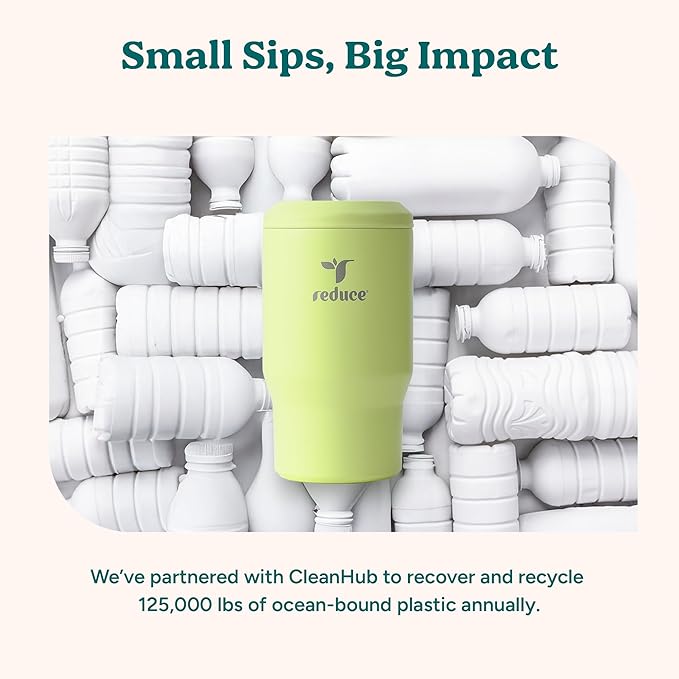 Reduce 4-in-1 Drink Cooler - Versatile Can & Bottle Holder with Vacuum Insulation - Keeps Drinks Cold Up to 4 Hours - Includes Bottle Opener - Fits Cupholders & Dishwasher Safe - 14oz - Pina Colada