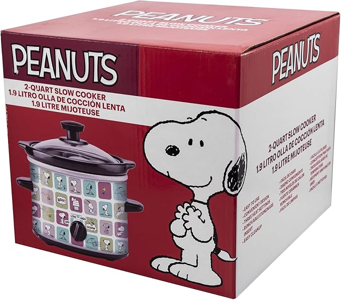 Uncanny Brands Peanuts 2 Quart Slow Cooker- Snoopy & Woodstock Appliance