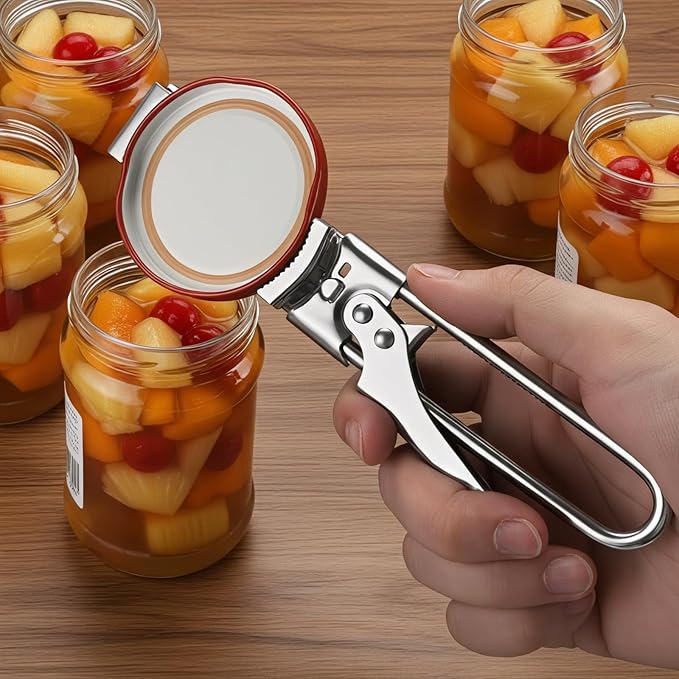 Adjustable Stainless Steel Jar Opener & Magnetic Manual Can Opener Set - Multifunctional Openers for Weak Hands, Seniors with Arthritis, Effortless Jar, Bottle and Can Lid Openers