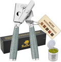 Upgraded Efficient Manual Can Opener - Selected Solid Wood Handle, Sharp and Smooth Blade Edge, Portable Design, Easy-Open Large Knob, Versatile for Various Bottle Caps（Stone grain）