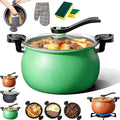 Multifunctional Large Capacity Non-stick Pressure Cooker, Micro Pressure Cooker, Versatile Micro Pressure Cooking Pot with Anti-Scalding Handle & Visual Glass Lid for Culinary Styles (Green)