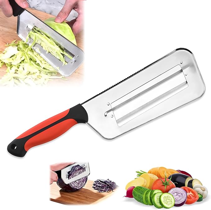Multifunctional Vegetable Cutter,2025 Upgraded Stainless Steel Double-layer Slicer,Cabbage Kitchen Knife, Stainless Steel Shredder Knife,For Sauerkraut Coleslaw Vegetable Slicer