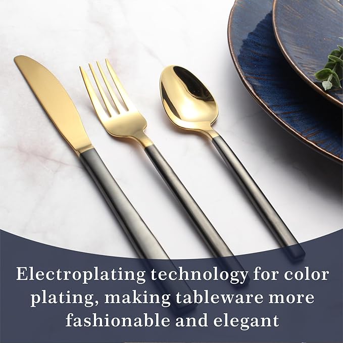 Silverware Set for 4,20 Pieces Forged Stainless Steel Flatware Set Cutlery Set,Heavy Duty and Modern Desgin,Fancy Tableware Cutlery Set for Home,Restaurant,Mirror Polished,Dishwasher Safe