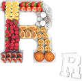 11" Acrylic Letter Charcuterie Tray, Charcuterie Letters Fillable Box for Food, Reusable Serving Cake Candy Dish Display Tray for Birthday Anniversary Party Decoration (Letter R)