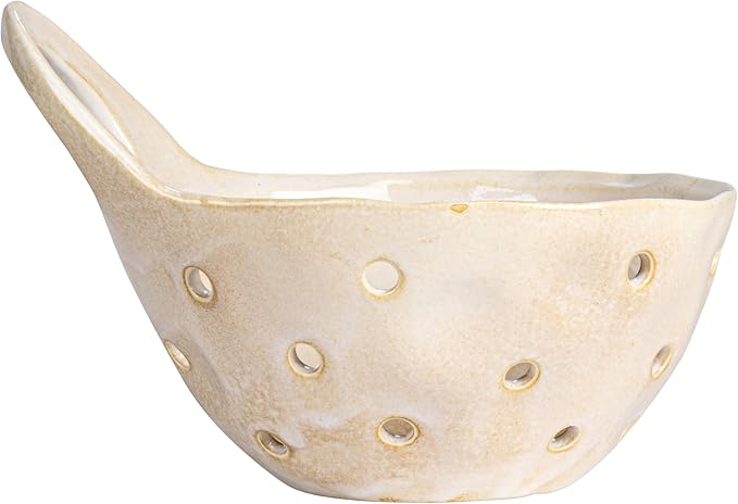 Creative Co-Op Set of 2 Cream Stoneware Colanders