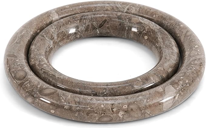Marble Trivets for Dining Table Set of 2 Handmade Oceanic Stone Pot Holders for Kitchen Countertop Decor - Trivet for Hot Dishes, Plate & Pan - Pot Holders for Kitchens