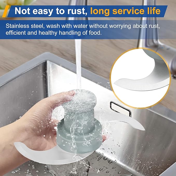 27055 S Smooth Blade Compatible with robot coupe Commercial Food Processor, Replacement for R201, R2, R2A, R2N, R2B, R2U, Stainless Steel Blade with Pitch, 1 Year Warranty