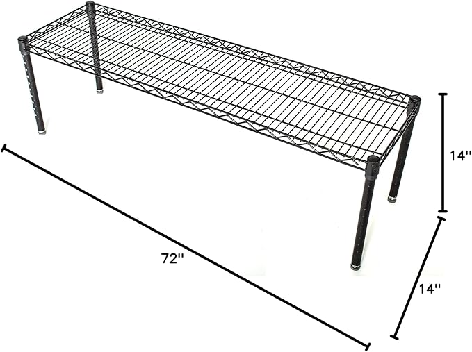 Omega Products Corporation 14" Deep x 72" Wide x 14" High Black Stationary Dunnage Rack
