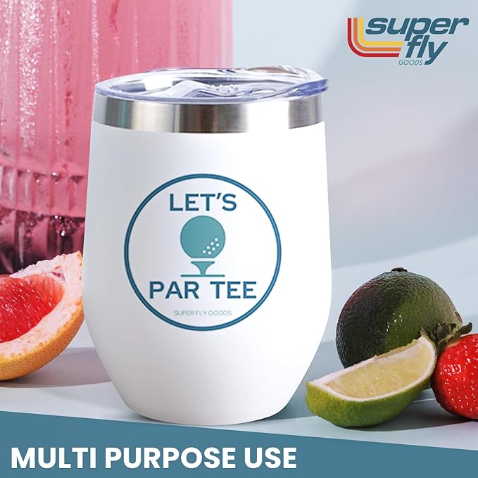 Super Fly Goods - 12oz Golf Mug – Insulated Stainless Steel Tumbler with Lid | Gifts for Women, Dad & Players, Unique Gift Idea for Golfers (Golf Tumbler)