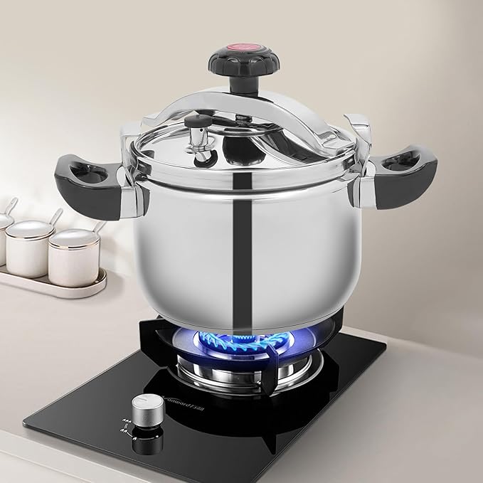 Stainless Steel Pressure Cooker 4+ Quart - High Safety 60Kpa Pressure Pot for Kitchen Boiling & Stewing on All Stoves – Ideal for Versatile Cooking and Quick Meals