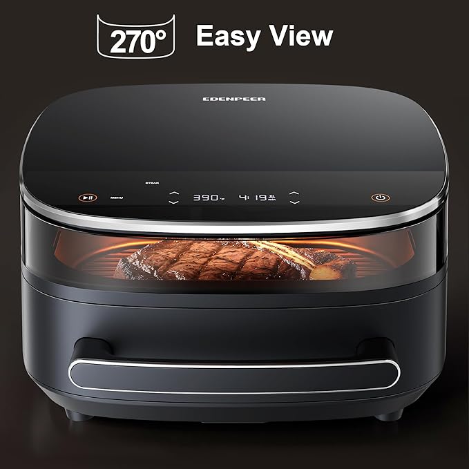Extra Large Air Fryer,11-IN-1 6 QT 450F Air Fryer with Superior Airflow, Dual Heat Source Technology, Smart Digital Wide Fryer with Basket, Fits a 12" Pizza or 6-Slice Toast