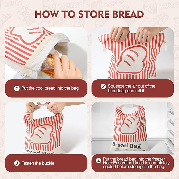 Beeswax Bread Bag - Used For Homemade Sourdough Bread. Reusable And Easy To Clean, 2 Packs Of 17x13 Inches, Cotton Storage Bread Bag, Can Be Frozen And Kept Fresh For Several Days