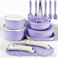 24 Pcs pots and pans set,pots and pans set non stick,Oven-safe and dishwasher-safe,PFAS/PFOA Free,Induction Dishwasher Oven Safe cookware set (Purple)