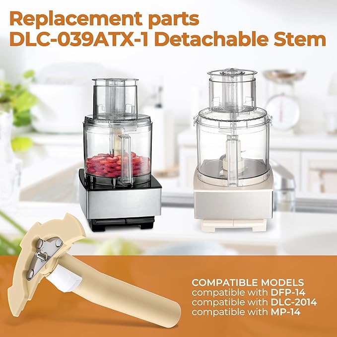 Replacement Parts DLC-039ATX-1 Compatible with Cuisinart 14 Cup Food Processor, Detachable Stem Compatible with DFP-14, DLC-2014 & MP-14 Models