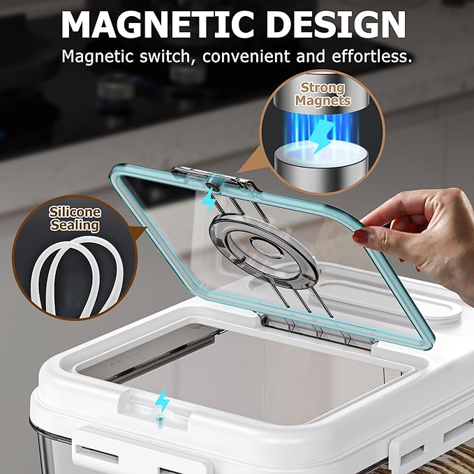 Bread Box For Kitchen Countertop, Airtight Bread Storage Container, Bread Keeper For Homemade Bread, Cookies, Cereal, Fruits, 10L White.