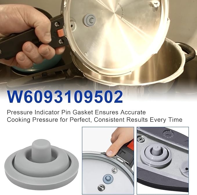 Pressure Indicator Pin Gasket W6093109502 Fits WMF Perfect & Perfect Plus Pressure Cooker, Food-Grade Silicone, Leak-Proof Cooking Indicator Replacement Gasket Seal, Pressure Cooker Parts -1 PACK