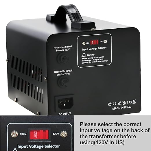 Yinleader 1500W Japanese Voltage Converter - Step Down 120V to 100V or Step Up 100V to 120V, Includes US Power Cord for Medium-Power Appliances