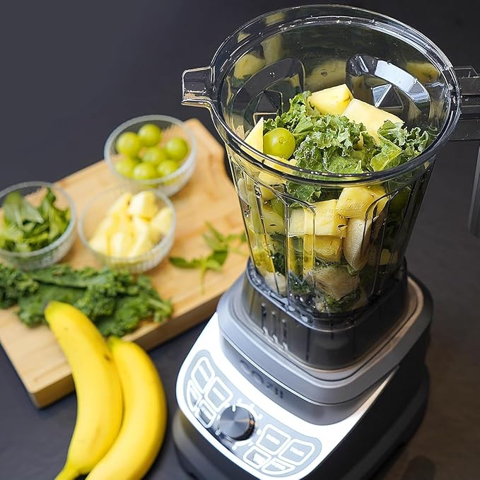 COZII Countertop Blenders for Kitchen, Professional 2000 Peak Watt for Smoothies/Ice Crushing/Frozen Drink/Puree, Smoothie Blender with 64oz Pitcher & 21oz To-go Cup, Dishwasher Safe, Dark Grey