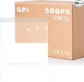 13" x 15" 2 Gallon Large Zip Bags, 2 Mil Thick Clear Plastic Reclosable Zipper Lock Bags with Write-on White Block, with Resealable Zip Top Lock for Food Storage & Office Supplies, 500 Count