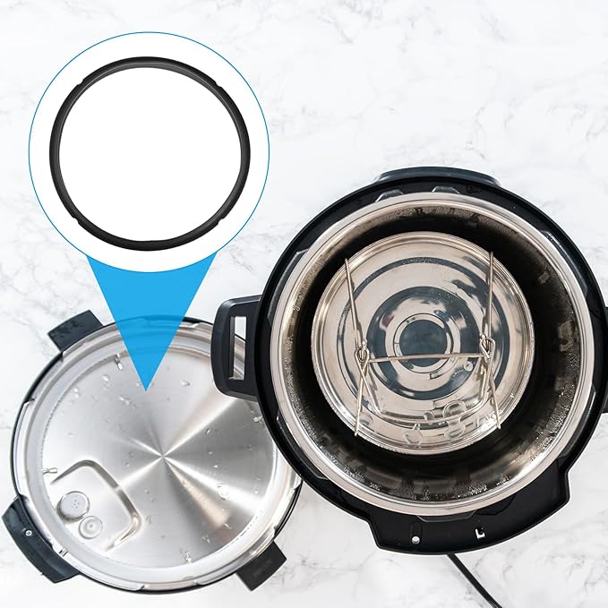 uxcell 2 Pcs Silicone Sealing Ring for Pressure Pot 8QT, Pressure Pot Inner Gasket Seal Rings Pressure Cooker Replacement Parts, Black