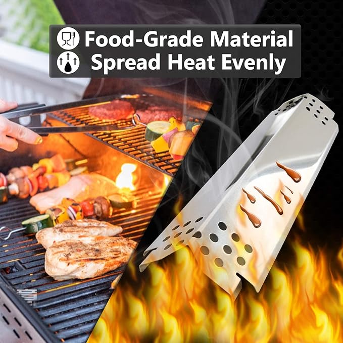 Criditpid Grill Replacement Parts for Nexgrill 5 Burner 720-0888 720-0830H 720-0896, Adjustable 23.6"-31.6" Universal Drip Pan & Grill Heat Tents Kit for Nexgrill 720-0882A Grill.