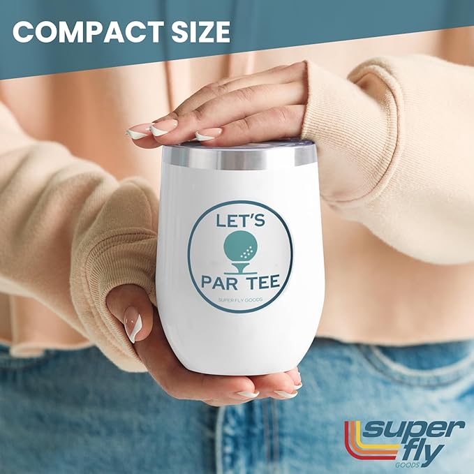 Super Fly Goods - 12oz Golf Mug – Insulated Stainless Steel Tumbler with Lid | Gifts for Women, Dad & Players, Unique Gift Idea for Golfers (Golf Tumbler)