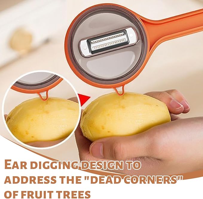 Box Storage Kitchen Peeler, Box Storage Kitchen Special Fruitpeeler, Double-Sided Stainless Steel Multi-function Peeler for Home Kitchen (2PCS Mixed)