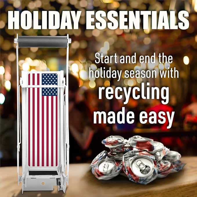Mckay 16 Oz. and 12 Oz. Metal Can Crusher Auto Recycling, Heavy-Duty Can Crusher Wall Mounted, Can Smasher for Aluminum Seltzer, Soda, Beer Cans and Bottles for Recycling (Auto) White