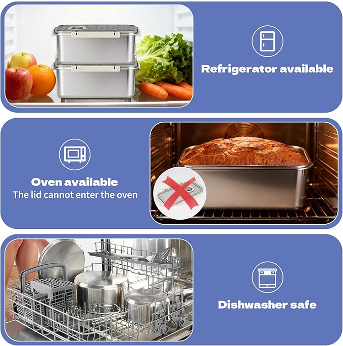 Bread Box for Homemade Bread with Lid, Time Recording Bread Storage Container, Airtight Fresh Bread Holder bin For Kitchen Countertop, Dishwasher Safe