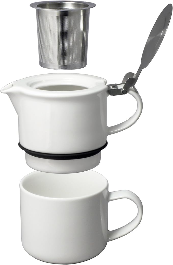 FORLIFE Tea for One with Infuser 14 ounces, White