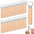 20 Pcs Bottle Opener Bulk with Wooden Handle, Stainless Steel Heavy Duty Engravable Wood Beer Opener for Party Bar Restaurant Kitchen Festivals