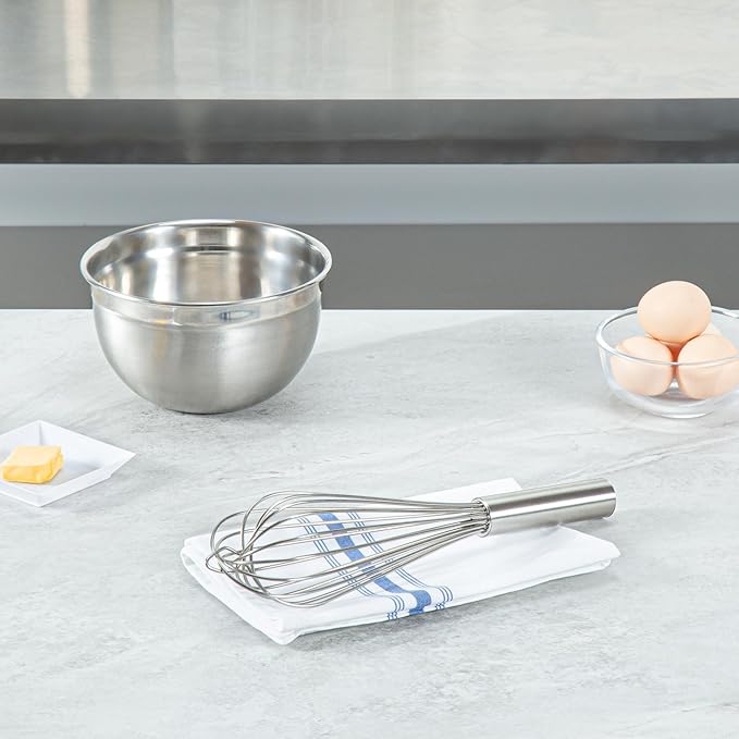 Met Lux Stainless Steel French Whisk - 12" - 1 count box, Silver