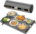 Food Warming Mat, 9 Temperature Modes & Upgraded Electric Heating Wire Full Surface Heating, Portable Warming Mat for Food, 6-Hours Auto Shut-Off Food Warming Mat for Buffet, Parties