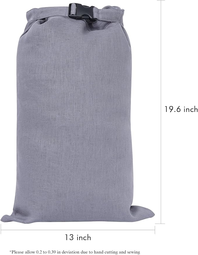 2 Pcs 100% Linen Bread Bags for Homemade Bread 13 x 19.6 Inches Reusable Sourdough Bread Storage Bag with Zipper (Gray)