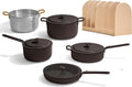 Our Place 11-Piece Essentials Complete Cookware Set - Ceramic Fry Pan, Saucepan, Sauté Pan, Stock Pot, Strainer Basket & Rack Storage | Thermakind™ Nonstick, Oven Safe up to 450°F | Char