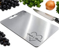 Personalized Titanium Cutting Board, 100% Pure Titanium, Stainless Steel board, Double-Sided Cutting Boards for Kitchen, Custom Engraved Gift for mom, wife, parent, birthday, anniversary, or Christmas