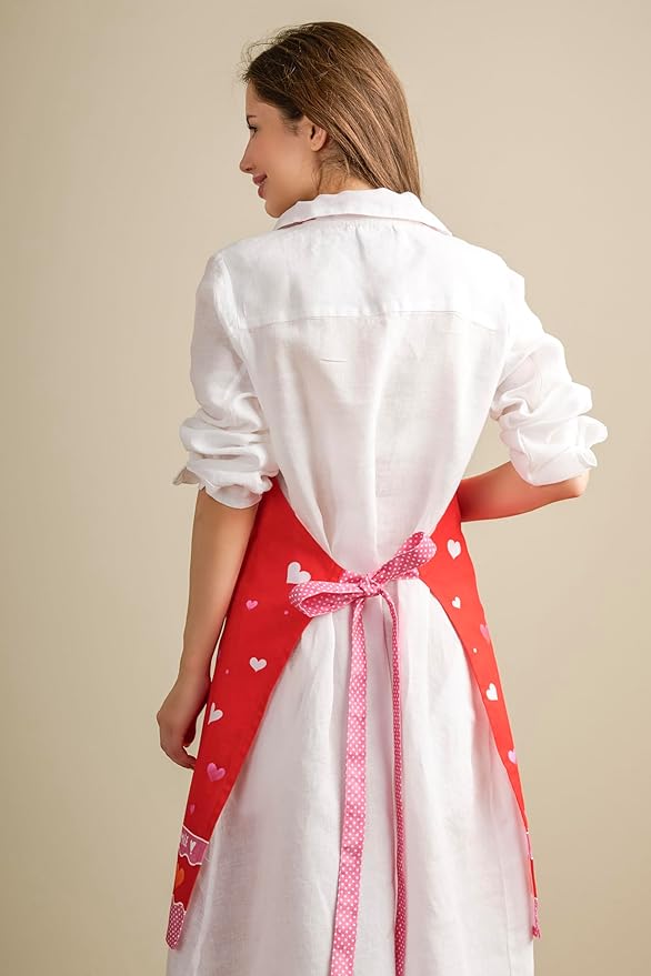Maison d' Hermine 100% Cotton Apron for women with Pocket Kitchen Chef Apron for Men Cooking Gardening Server Waitress
