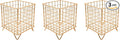 Set of 3 Square Metal Wire Coffee Pod Holder Baskets (Rose Gold)