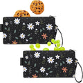 Reusable Sandwich Bag/Snack Bag for Kids & Adults, Dual Layer Lunch Bag with Handle, Washable, Food Safe, BPA Free (2-Pack, Daisy)