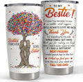 SANDJEST Best Friend Tumbler 20oz Besties Gifts for Women BFF Soul Sister Bestie Stainless Steel Insulated Tumblers Coffee Travel Mug Cup Friendship Gift for Birthday Christmas